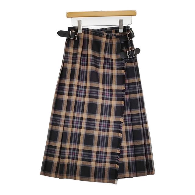 O’NEIL OF DUBLIN WORSTED WOOL TARTAN MIDDLE KILT SKIRT DALNESSIE スカート 25AW ベージュ グレー レディース オニールオブダブリン【中古】5-1222T♪