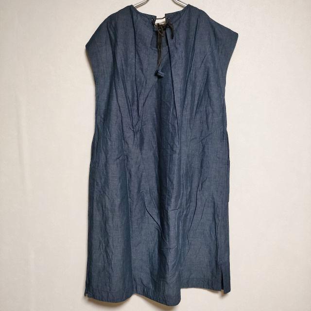 45R/45rpm インディゴコットンリネンハケ目DRESS ドレス ワンピース ネイビー レディース フォーティーファイブアールピーエム【中古】3-0524S∞_1