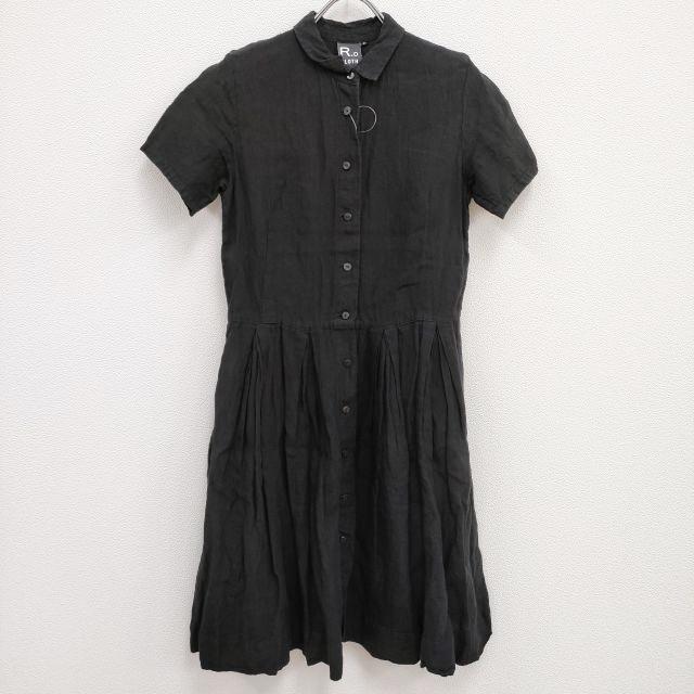 R&D.M.Co- リネンシャツワンピ サイズS 半袖 ワンピース ブラック