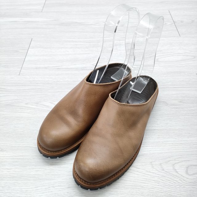 M エム レザー スリッポンサンダル vibramソール サイズ36 サンダル ベージュ レディース エム【中古】4-0221G◎の通販は