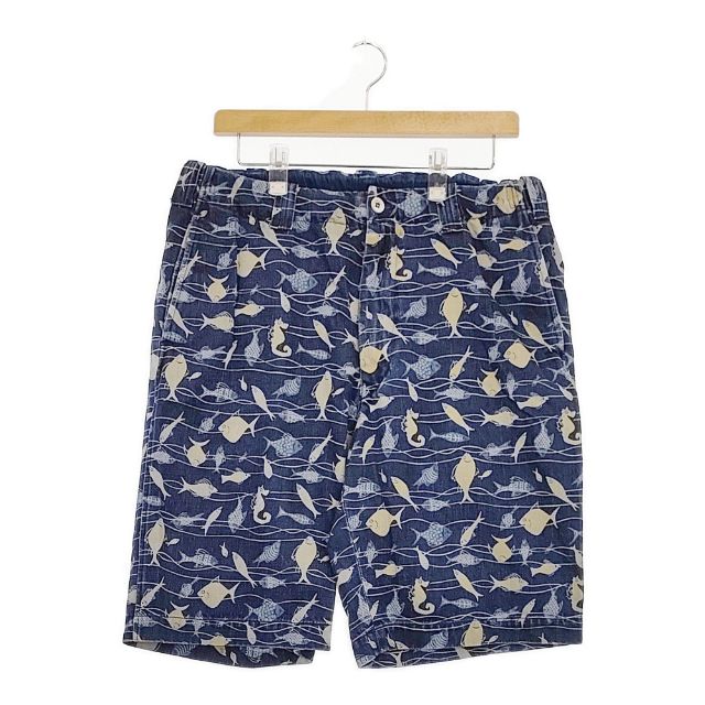 45R/45rpm ライ麦デニムの908熱帯魚プリントショートパンツ インディゴ 定価42900円 ショートパンツ ハーフパンツ ショーツ ネイビー レディース フォーティーファイブアールピーエム【中古】5-0709S∞