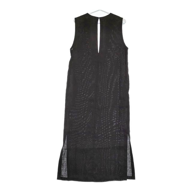 Plage Vネックノースリーブワンピース 定価27500円 リネン サイドスリット ワンピース 23SS ブラック レディース プラージュ【中古】5-0216S♪_1