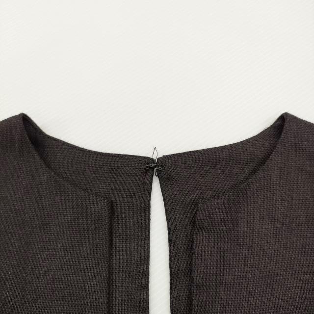 Plage Vネックノースリーブワンピース 定価27500円 リネン サイドスリット ワンピース 23SS ブラック レディース プラージュ【中古】5-0216S♪_5