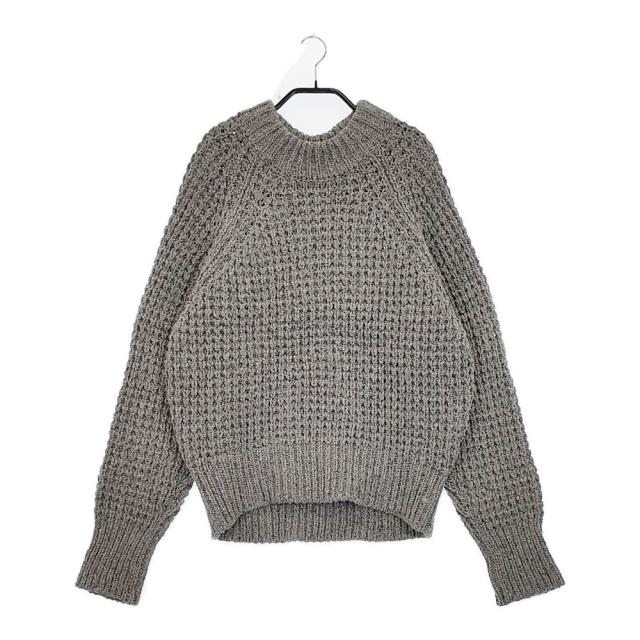 45R/45rpm ワッフルウール紡のビッグセーター 定価42900円 ニット グレー レディース フォーティーファイブアールピーエム【中古】5-0513M♪