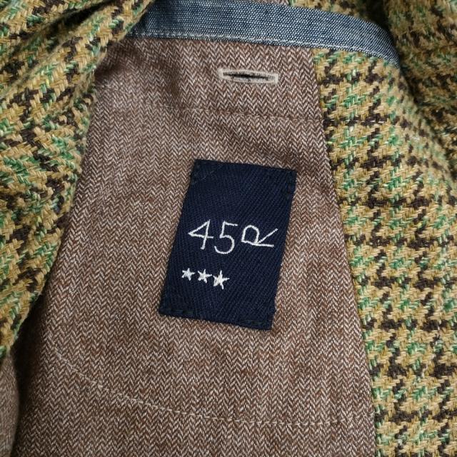 45R リネンツイード四角ジャケット マカロン】45R リネンのツイード