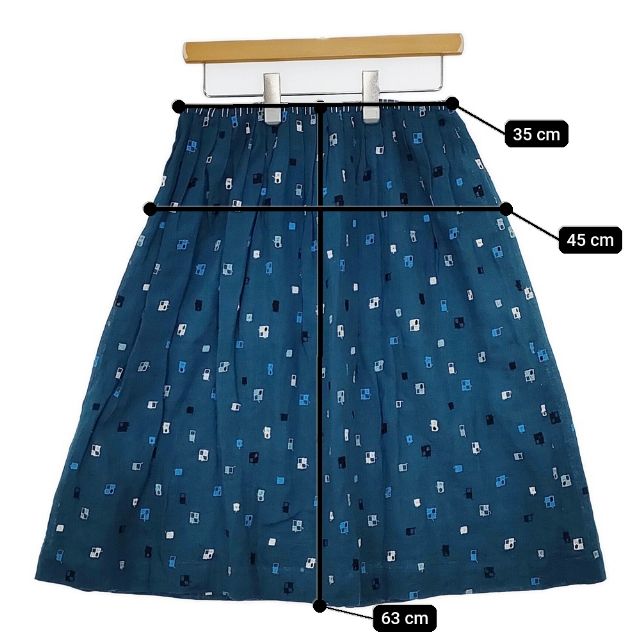 mina perhonen ss5873 komado 刺繍 リネン スカート ブルーグリーン  