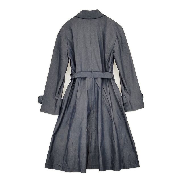 Aquascutum 定価115500円 羽織 1653060-39 ベルト付き デニム コットンシルク コート ネイビー レディース アクアスキュータム【中古】6-0221M∞_1