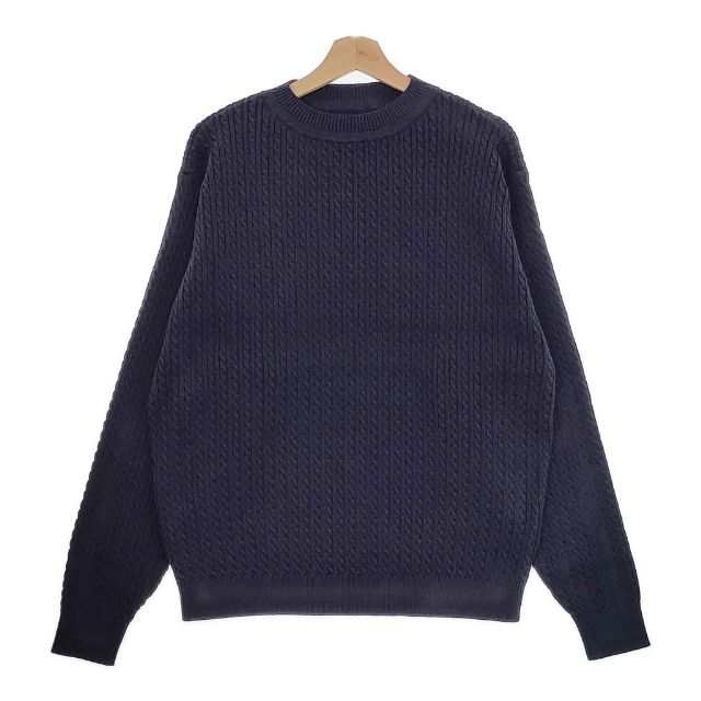 CIOTA 新品 Cable-knit Sweater サイズ6 KNLM-102 セーター コットン ニット 23AW ネイビー メンズ シオタ【中古】4-0927M♪