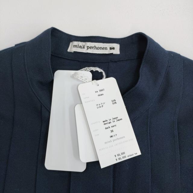 mina perhonen za3867 chiaro 36 コットンシルク プリーツ ワンピース