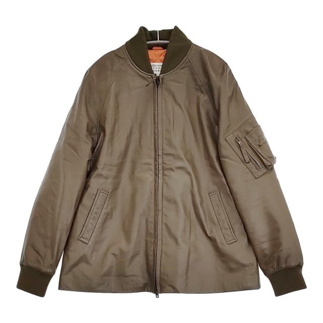 Maison Martin Margiela レザーブルゾン MA-1 羊革 s31am0177 サイズ38 ジャケット カーキ レディース メゾンマルタンマルジェラ【中古】5-1103T♪