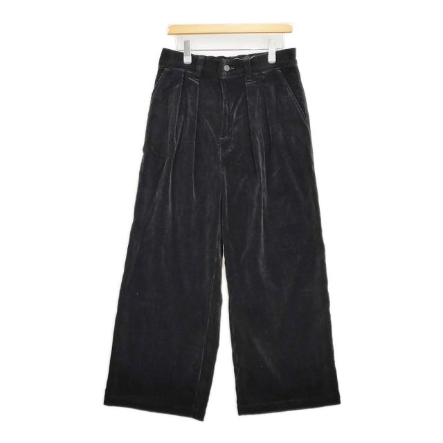cloth&cross Hug O War コーデュロイタックワイドパンツ サイズ1 パンツ ブラック レディース クロス＆クロス ハグオーワー【中古】6-0131T♪