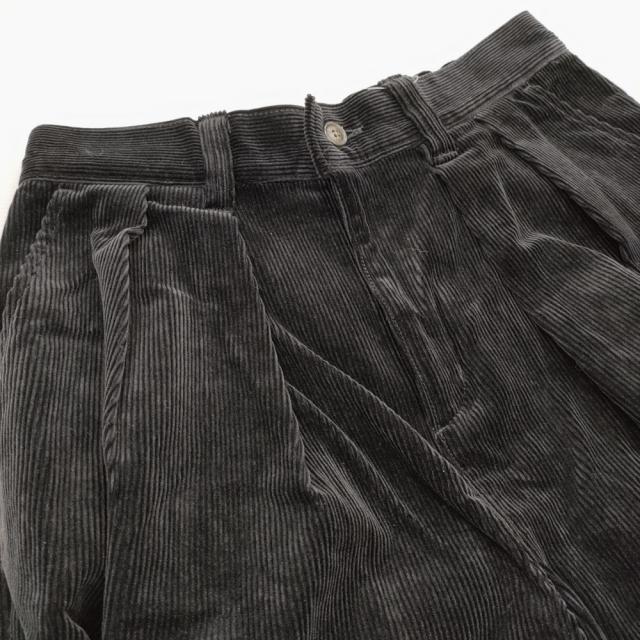 cloth&amp;cross Hug O War コーデュロイタックワイドパンツ サイズ1 パンツ ブラック レディース クロス＆クロス ハグオーワー【中古】6-0131T♪_3