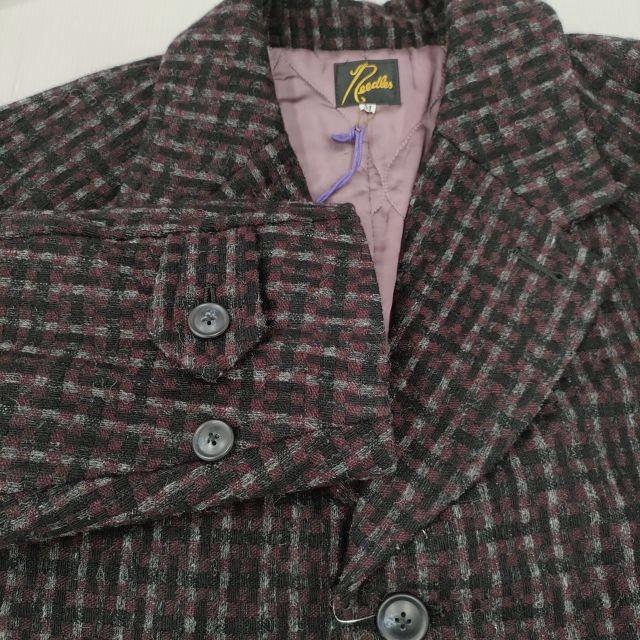 Needles Chester Coat - Wool Jacquard サイズM ロング チェスターコート エンジ チャコールグレー メンズ ニードルス【中古】3-1103A◎_3