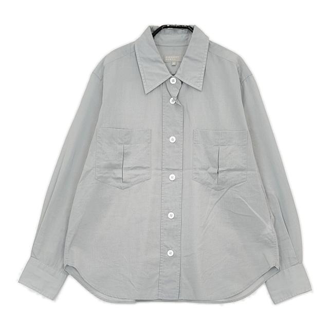 MARGARET HOWELL COTTON VOILE 578-3153016 サイズ2 長袖シャツ 23SS グレー レディース マーガレットハウエル【中古】5-0408M♪