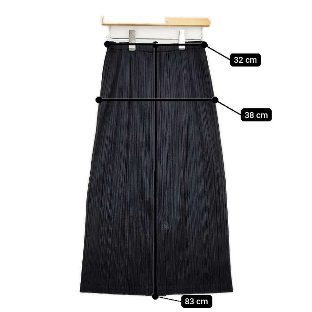 PLEATS PLEASE ISSEY MIYAKE プリーツベロアスカート PP43-JG844 ロングスカート ブラック レディース プリーツプリーズ【中古】5-1102T∞_4