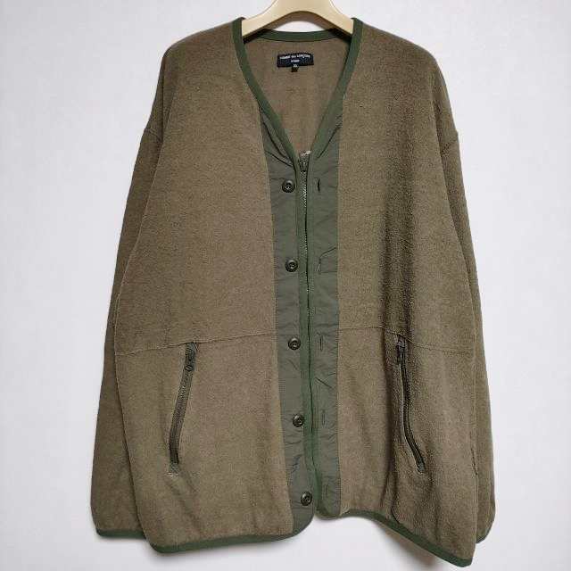 COMME des GARCONS HOMME COTTON PIL MILITARY LININGJACKET カーディガン ジャケット AD2022 カーキ メンズ コムデギャルソンオム【中古