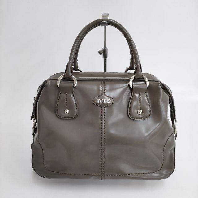 TOD’S トートバッグ ボストンバッグ グレー レディース トッズ【中古】4-0404G◎