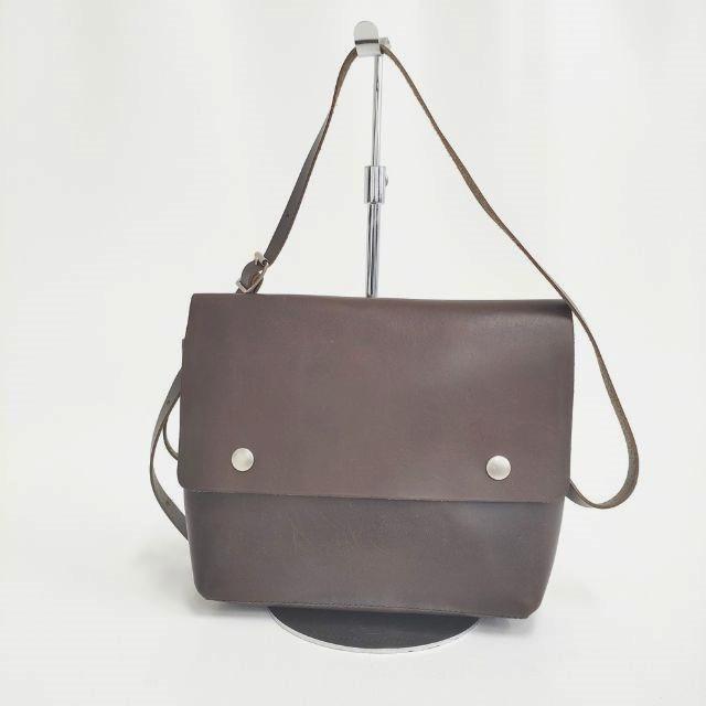 MHL. TOUGH LEATHER レザー ショルダーバッグ ブラウン レディース エムエイチエル【中古】5-0319G∞