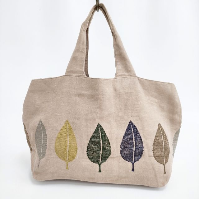 mina perhonen happa パニーニバッグ 刺繍 va9146 トートバッグ ベージュ レディース ミナペルホネン【中古】5-0929G∞