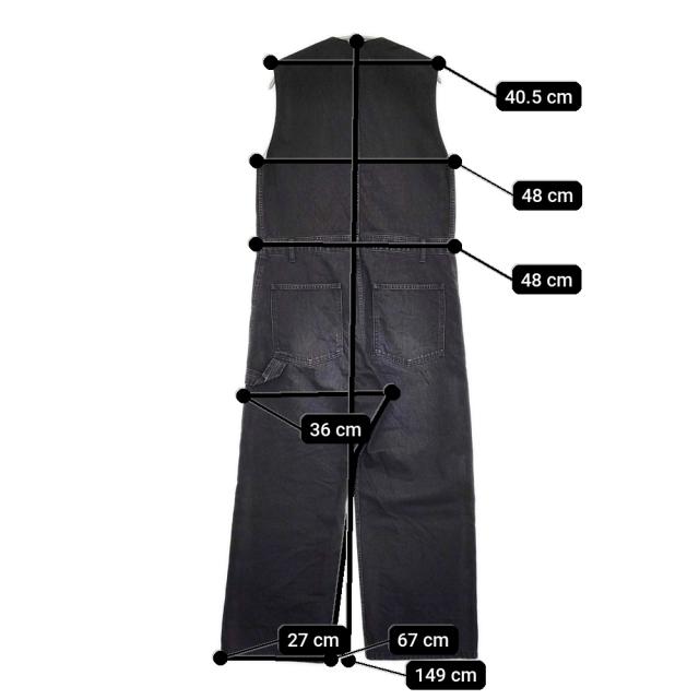 TOGA VIRILIS デニム サロペット サイズ44 ノースリーブ Vネック オールインワン ツナギ ブラック メンズ トーガ【中古】5-0806S♪_5