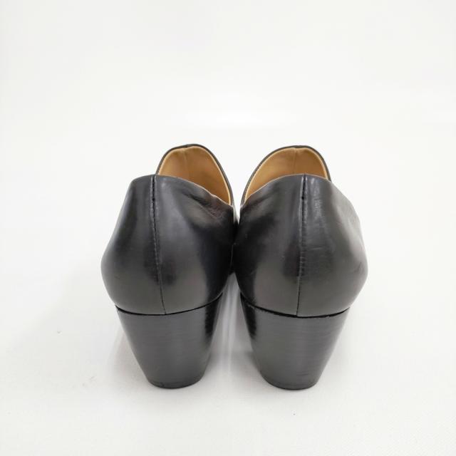 mina perhonen tikki カーフレザー 24.5cm 定価66000円 パンプス ブラック レディース ミナペルホネン【中古】5-1112G◎