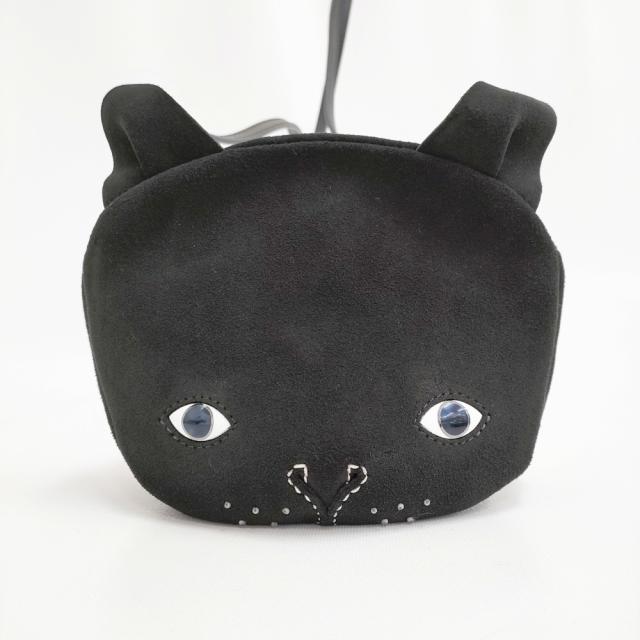 mina perhonen kitten acs9819 猫 ネコ 牛革 ショルダーバッグ 24SS ブラック レディース ミナペルホネン【中古】6-0314G♪_1