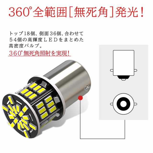 s25 LED シングル ホワイト12v-24v led 防水 電球 トラックLED 54連