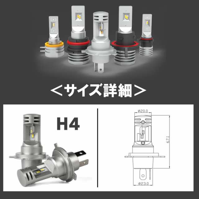 LEDヘッドライト H4 H13 HB1 HB5 車検対応 Hi Lo 左右合計20000LM H4 LED H4 LED バルブ H4  LEDヘッドライト 12V 6000K 2本セット 爆光 LEDヘッドライトバルブ H4 LEDキット12V オールインワンタイプ  S1ファンレスタイプ ハイブリッド車 EV車