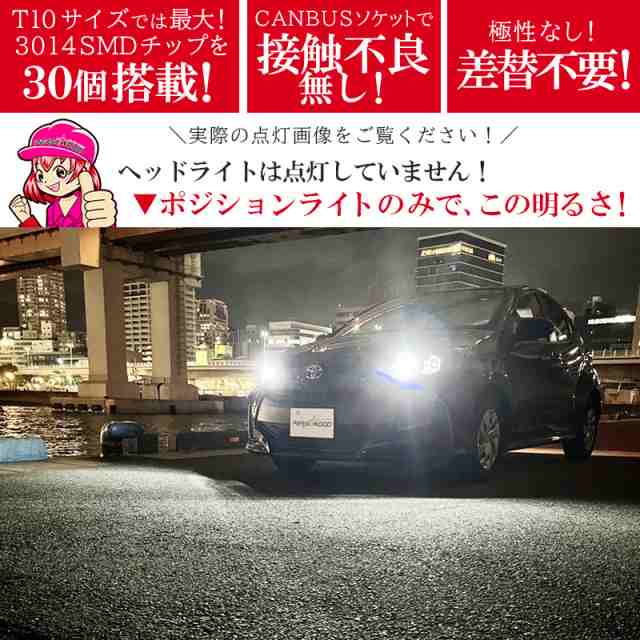 T10 LED 24V-12V led 10個入り 爆光 ホワイト ポジション ナンバー灯 ルームランプ マップランプ カーテシ ウインカー 無極性  車検対応 の通販はau PAY マーケット - 明るい車用LED パーシーウッド | au PAY マーケット－通販サイト