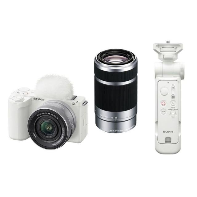 【GP-VPT3グリップセット】SONY ソニー VLOGCAM ZV-E10 II ダブルズームレンズキット ホワイト ZV-E10M2X W【JAN:4548736160828-GW】