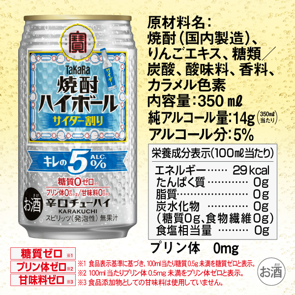 ハイボール 缶チューハイ 送料無料 宝酒造 焼酎ハイボール キレの5％ サイダー割り 350ml×96本(4ケース)[送料無料※一部地域は除く]_4