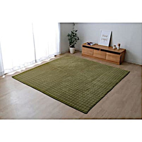 ラグ 正方形 約185×185cm グリーン 無地 もっちり 「mou（ムー）」  【北海道・沖縄・離島 送料別】の通販は 5,480円