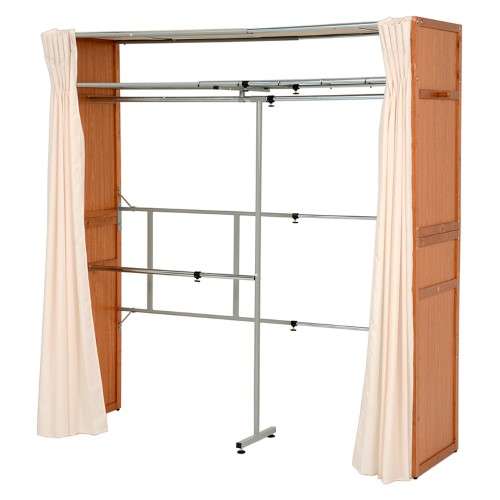伸縮クローゼット ナチュラル VR-7241NA (約)幅115-195(フック含まず)×奥行55×高さ194cm 【北海道・沖縄・離島 送料別】
