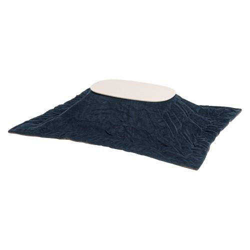 こたつ＋うす掛け布団　２点セット（天板ホワイト+布団ネイビー）カルミナ950WS+ビケ950NV  【北海道・沖縄・離島 送料別】