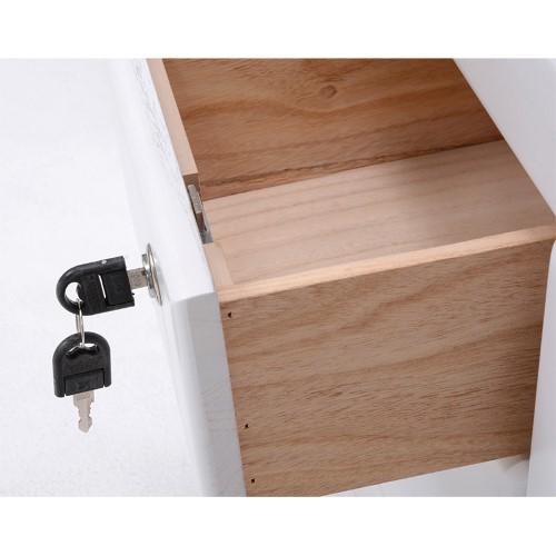 FAX台 ホワイトウォッシュ MFX-6230WS (約)幅48×奥行32×高さ78cm 【