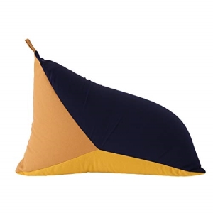 【新生活】 カラーが選べるリラックスビーズクッション テトラッド (50cm × 50cm × 80cm) (ネイビー/イエロー) 【取寄商品】【北海道・沖縄送料別】の通販は