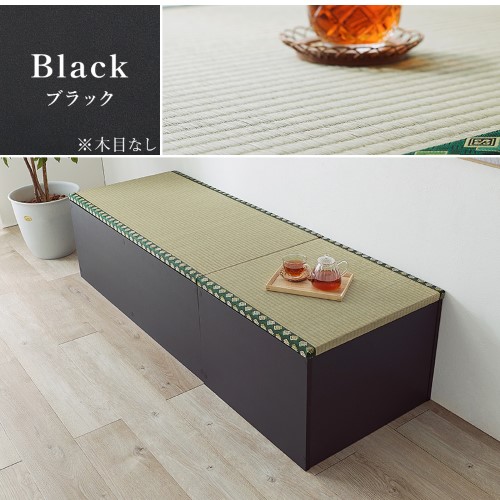 畳付き収納スツール ブラック RUD-1158GR (約)幅60×奥行60×高さ45cm 【北海道・沖縄・離島 送料別】 シューズラック