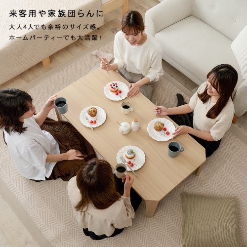 折れ脚テーブル クリアブラック クルール120CB (約)幅120×奥行60×高さ32cm 【北海道・沖縄・離島 送料別】_6