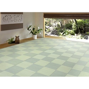 【新生活】 洗えるい草風カーペット 倉間 江戸間4.5畳 抗菌機能付き (261cm × 261cm) (グリーン) 【取寄商品】【北海道・沖縄送料別】