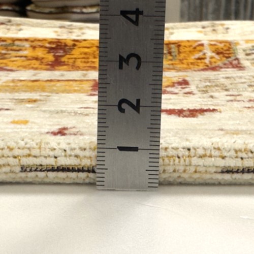 送料無料　ゴブランシェニール ラグ 長方形「ディーオ」手洗いOK キリム柄 130×190cm・アイボリー　・レッド 春夏おススメ！ゴブランシェニール ラグ 「サモア」 トライバル柄