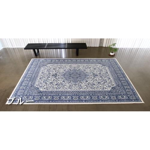 ラグ 国産モケット　サンマリノ 防菌・防臭 ブルー　約185X185cm 【北海道・沖縄・離島 送料別】