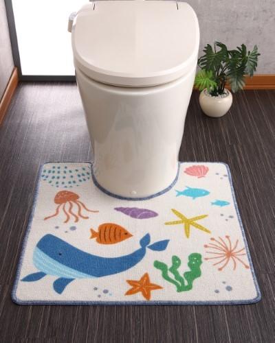 トイレマット 【海の生き物】レギュラー（60×60cm） 【北海道・沖縄・離島 送料別】