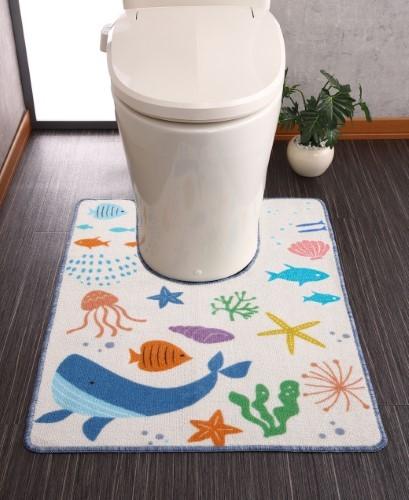 トイレマット 【海の生き物】ロング（80×60cm） 【北海道・沖縄・離島 送料別】