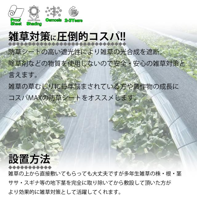 防草シート 除草シート 農業資材　厚さ4㎜　巾1m×20m 防草シート 黒 1m×50m 1巻 厚さ0.3mm 農用シート 草よけシート