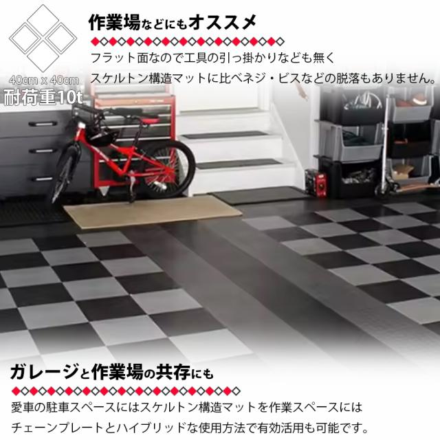 ガレージタイル 【穴なし】 ガレージマット 10枚セット 40cm