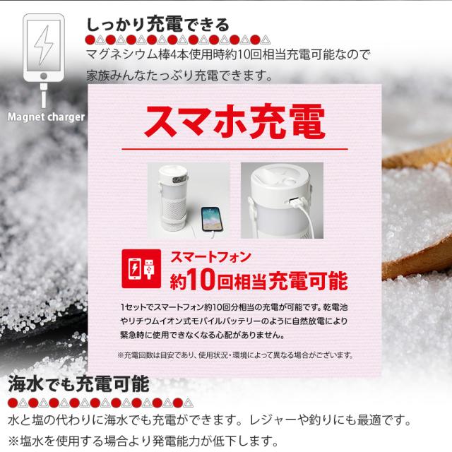 STAYER マグネ充電器 水と塩で発電 10年以上長期保存可能