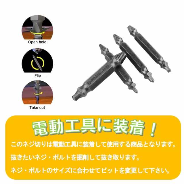 工具 なめたネジ ドリル 電動 ドライバー ネジ ビット ビス 潰れたネジ外し 潰れたネジ穴 DIY なめたねじ外しビット 4本セットの通販はau  PAY マーケット 株式会社リブレ au PAY マーケット店 au PAY マーケット－通販サイト