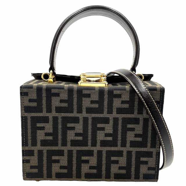 FENDI フェンディ 2WAY ズッカ トップハンドル ハンドバッグ ...