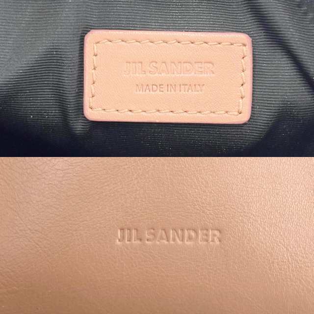 JIL SANDER ジルサンダー ショルダーバッグ 肩掛け 斜め掛け かばん 鞄 レザー ベージュ系 シルバー金具 レディース【中古品】