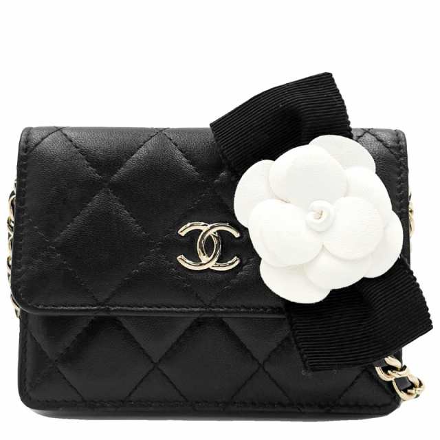 CHANEL シャネル チェーンウォレット マトラッセ カメリアリボン ココ